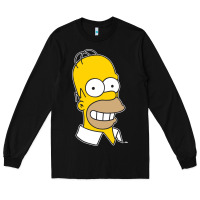 Black the simpsons homer simpson face sweatshirt Long Sleeve Tee - linhVisuals