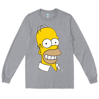 Heather Grey the simpsons homer simpson face sweatshirt Long Sleeve Tee - linhVisuals