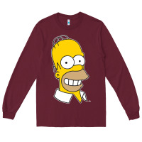 Burgundy the simpsons homer simpson face sweatshirt Long Sleeve Tee - linhVisuals