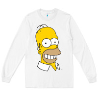 White the simpsons homer simpson face sweatshirt Long Sleeve Tee - linhVisuals