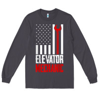Smoke elevator mechanic american flag gift for elevator technician t shirt Long Sleeve Tee - linhVisuals