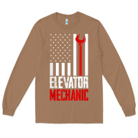 Toasted Coconut elevator mechanic american flag gift for elevator technician t shirt Long Sleeve Tee - linhVisuals