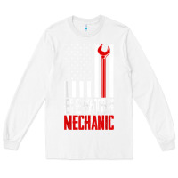 White elevator mechanic american flag gift for elevator technician t shirt Long Sleeve Tee - linhVisuals
