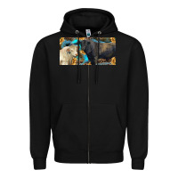 Black Charolais and black angus bull with sunflower and leopard Zipper Hoodie - RanaPortraitStore