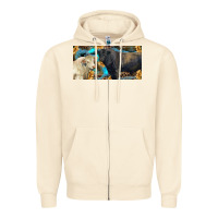 Sandshell Charolais and black angus bull with sunflower and leopard Zipper Hoodie - RanaPortraitStore