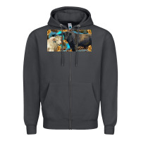 Smoke Charolais and black angus bull with sunflower and leopard Zipper Hoodie - RanaPortraitStore