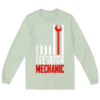 Matcha elevator mechanic american flag gift for elevator technician t shirt Long Sleeve Tee - linhVisuals