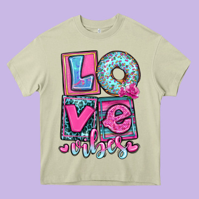 Love Vibes Heavy Core Tee Designed By Oliviacreatesart