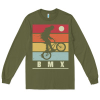 Army Green bmx vintage bike fans kids gift boys bmx pullover hoodie Long Sleeve Tee - linhVisuals