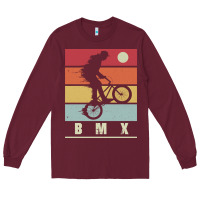 Burgundy bmx vintage bike fans kids gift boys bmx pullover hoodie Long Sleeve Tee - linhVisuals