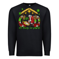Black with god all things are possible santa baby jesus Premium Sweatshirt - Jasminsmagicworld