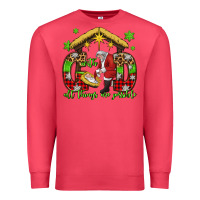 Cardinal with god all things are possible santa baby jesus Premium Sweatshirt - Jasminsmagicworld