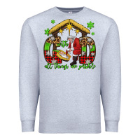 Heather Grey with god all things are possible santa baby jesus Premium Sweatshirt - Jasminsmagicworld