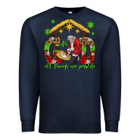Navy with god all things are possible santa baby jesus Premium Sweatshirt - Jasminsmagicworld