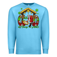 Ocean Blue with god all things are possible santa baby jesus Premium Sweatshirt - Jasminsmagicworld