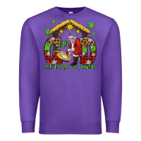 Purple with god all things are possible santa baby jesus Premium Sweatshirt - Jasminsmagicworld
