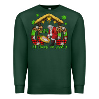 Sports Green with god all things are possible santa baby jesus Premium Sweatshirt - Jasminsmagicworld