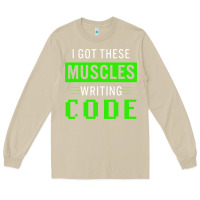 Mushroom funny programmer writing code muscles meme for computer geek Long Sleeve Tee - linhVisuals