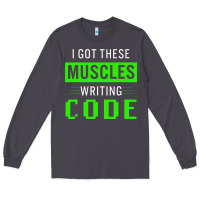 Smoke funny programmer writing code muscles meme for computer geek Long Sleeve Tee - linhVisuals