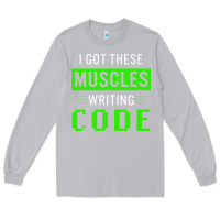 Moon Dust funny programmer writing code muscles meme for computer geek Long Sleeve Tee - linhVisuals