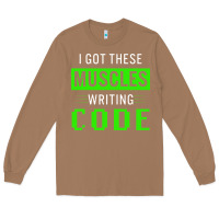 Toasted Coconut funny programmer writing code muscles meme for computer geek Long Sleeve Tee - linhVisuals