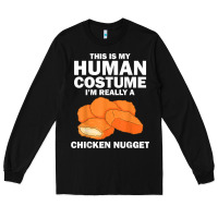 Black funny chicken nugget costume for kids fashion nugget foodie t shirt Long Sleeve Tee - linhVisuals