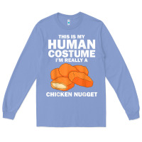 Colony Blue funny chicken nugget costume for kids fashion nugget foodie t shirt Long Sleeve Tee - linhVisuals
