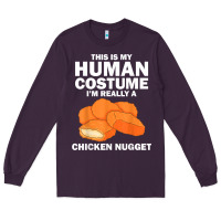 Plum funny chicken nugget costume for kids fashion nugget foodie t shirt Long Sleeve Tee - linhVisuals