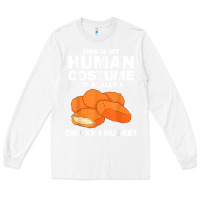 White funny chicken nugget costume for kids fashion nugget foodie t shirt Long Sleeve Tee - linhVisuals