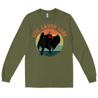 Army Green mothman live laugh lurk Long Sleeve Tee - linhVisuals
