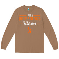 Toasted Coconut multiple sclerosis warrior autoimmune disease orange ribbon Long Sleeve Tee - linhVisuals