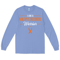 Colony Blue multiple sclerosis warrior autoimmune disease orange ribbon Long Sleeve Tee - linhVisuals