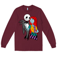 Burgundy jack  and sally Long Sleeve Tee - linhVisuals