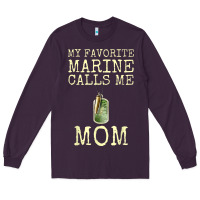 Plum my favorite marine calls me mom Long Sleeve Tee - linhVisuals