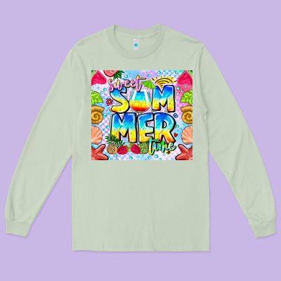 Summer Time Long Sleeve Tee Designed By Cowhidedigitalart