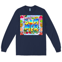 Navy summer time Long Sleeve Tee - CowhideDigitalArt