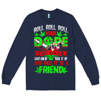 Navy funny weed pot lover roll joint friend smoking marijuana tank top Long Sleeve Tee - linhVisuals
