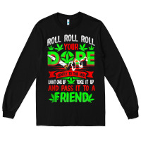 Black funny weed pot lover roll joint friend smoking marijuana tank top Long Sleeve Tee - linhVisuals