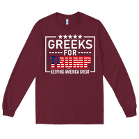 Burgundy greeks for trump conservative gift trump 2020 re election t shirt Long Sleeve Tee - linhVisuals