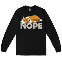 Black nope lazy corgi Long Sleeve Tee - linhVisuals