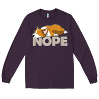 Plum nope lazy corgi Long Sleeve Tee - linhVisuals