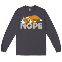 Smoke nope lazy corgi Long Sleeve Tee - linhVisuals