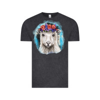 Vintage Black Sunflower Sheep With Background Vintage Tee - RanaPortraitStore