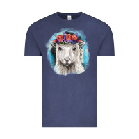 Vintage Denim Sunflower Sheep With Background Vintage Tee - RanaPortraitStore