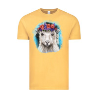Vintage Mustard Sunflower Sheep With Background Vintage Tee - RanaPortraitStore
