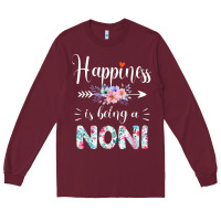 Burgundy happiness is being a noni ever women floral decor Long Sleeve Tee - linhVisuals