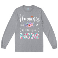 Heather Grey happiness is being a noni ever women floral decor Long Sleeve Tee - linhVisuals