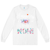 White happiness is being a noni ever women floral decor Long Sleeve Tee - linhVisuals