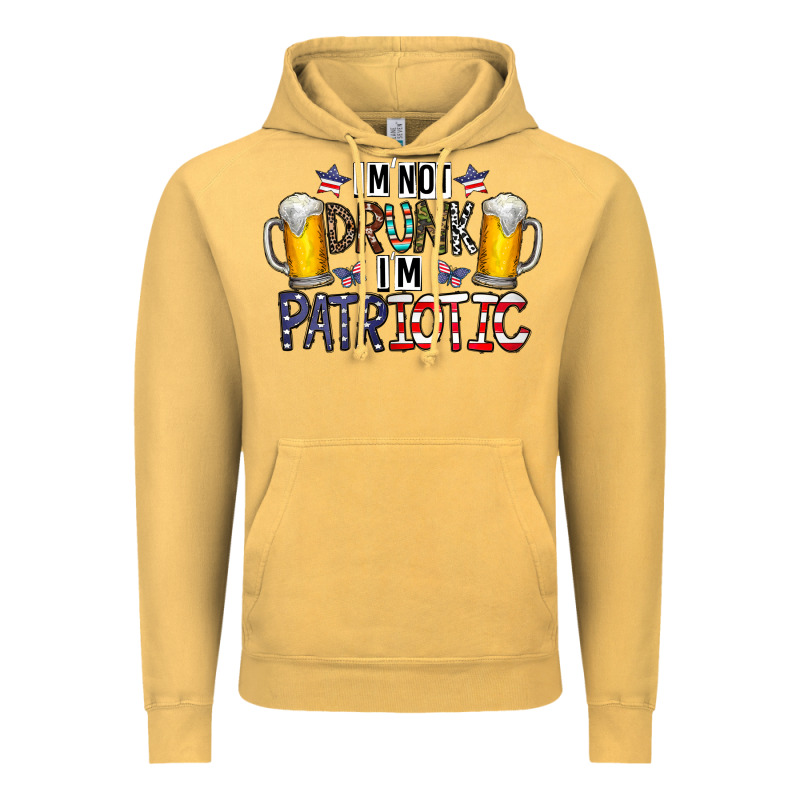 I'm Not Drunk I'm Patriotic Vintage Hoodie by CowhideDigitalArt | Teevron