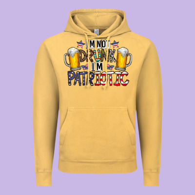 I'm Not Drunk I'm Patriotic Vintage Hoodie Designed By Cowhidedigitalart
